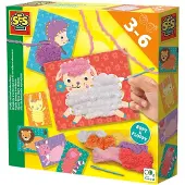 SES Creative 14043 Flauschige Tiere Sticken - Bastelset für Kinder, Stick-Set für Kinder, 3 Jahr(e), Mehrfarbig