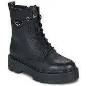 Replay Schnürstiefelette "LUISA FLAME", Damen, Gr. 40, Textil, schwarz, Lederimitat, unifarben mit Farbeinsatz, Schuhe Schnürstiefelette, Schnürboots, Plateauboots mit Logoband an der Ferse