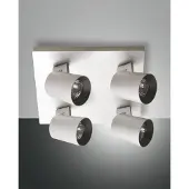 Licht-Erlebnisse Deckenstrahler Aluminium GU10 verstellbar B: 24 cm gebürstet 4-flammig eckig
