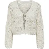 ONLY Strickjacke "ONLBEACH LIFE 7/8 O-N CARDIGAN KNT NOOS" mit Häkel-Details