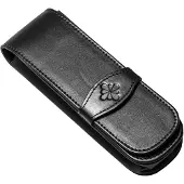 OEM Leder-Etui für 2 Stifte, elegant, schwarz, 15 cm
