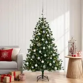 Syfax Künstlicher Weihnachtsbaum mit Weihnachtskugel 150 cm 150 LEDs