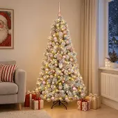 Syfax Künstlicher Weihnachtsbaum mit Weihnachtskugel 240 cm 300 LEDs