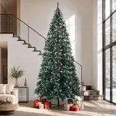 Syfax Künstlicher Weihnachtsbaum 400 cm PVC und Stahl Grün und Weiß