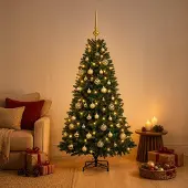 Syfax Künstlicher Weihnachtsbaum mit Kugel 120 cm 150 LEDs