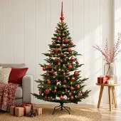 Syfax Künstlicher Weihnachtsbaum mit Weihnachtskugel 120 cm 150 LEDs