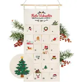 Dripio Stoff-Adventskalender zum Befüllen, 24 Taschen, bunt bestickt