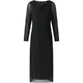 Comma Kleid Mesh-Kleid im Slim Fit mit Wasserfall-Ausschnitt