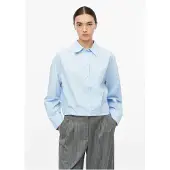 s.Oliver Langarmbluse , Damen, Gr. 40, blau (blau haze), Blusen Langarmbluse, Kurz gechnitten / Raffung am Saum / Baumwolle