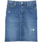 s.Oliver Denim-Rock mit Seitendetail und offenem Saum – Größe 46, 55z4_blau