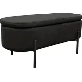 ByLiving Sitzbank "NOVA", schwarz (schwarz, schwarz), B:95cm H:42cm T:38cm, Stahl, Stoff, Sitzbänke, Sitzbank, Samt, mit Stauraum/Truhe, Innenmaß Truhe 26,5 x 83cm, Höhe: 19 cm