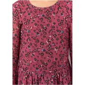 s.Oliver Kleid Langärmeliges Meshkleid mit Jerseyfutter und All-over-Print