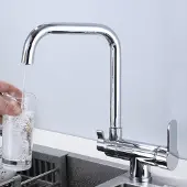 Sonstiges Küchenarmatur 3 Wege Klappbar 360° Schwenkbar 2 Griffe Messing Chrom