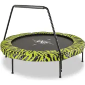 Exit Tiggy Trampolin ø140cm, mit Haltestange, Rund, Kindertrampolin, Schwarz/Grün
