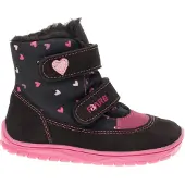 FARE BARE FINKY – Kinder-Winterstiefel, wasserdicht, schwarz-rosa – Größe 26