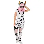 Buttinette Kuh-Latzhose für Damen, weiß/schwarz