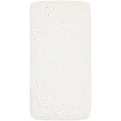 Jollein Jersey Pretty Picnic – Flower Drops 150 x 70 cm, Weiss/Rosa