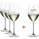 Riedel Veritas Champagnerweinglas - Kristallglas - 445 ml - 4-teiliges Set, spülmaschinenfest