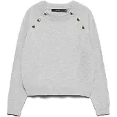 Vero Moda Vmhappy Ls O-Neck Button Pullover Boo
