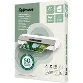 Fellowes Laminierfolien, Format A3, Folienstärke 80 µ, Recycling-PET, transparent-matt, 100 Stück