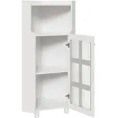 MODFU Eckschrank MDF Weiß mit LED-Beleuchtung und App-Steuerung