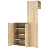 MODFU Kompaktgarderobe MDF Natur, 115 x 38,5 x 191,5 cm