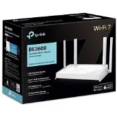 TP-LINK Archer BE220W, Wi-Fi 7 (802.11be), Dual-Band (2,4 GHz/5 GHz), Ethernet/LAN, Weiß, Tabletop-Router