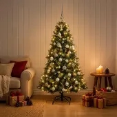 Syfax Künstlicher Weihnachtsbaum mit Weihnachtskugel 120 cm 150 LEDs