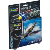 Revell Modellbausatz Flugzeug 1:72 - Spitfire Mk.IIa im Maßstab 1:72, Level 3, originalgetreue Nachbildung mit vielen Details, , Model Set mit Basiszubehör, 63953, 120 Jahr(e)