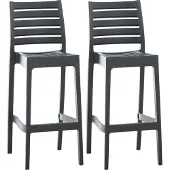 CLP 2er Set Barhocker Ares Kunststoff HBT: 105x45x51 cm dunkelgrau