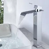 Sonstiges Wasserfall-Waschtischarmatur Einhebel-Mischer Edelstahl Messing Chrom Wassersparend Warm-/Kaltwasser