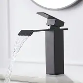 Sonstiges Waschtischarmatur Wasserfall Einhebelmischer Edelstahl Schwarz Messing Warmkalt