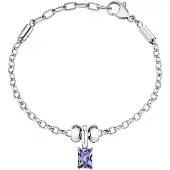 Morellato - Charming steel bracelet with purple zircon Drops SCZ1370