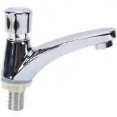 Atyhao Selbstschluss-Wasserhahn mit Zeitverzögerung verchromt Messing Push-Typ