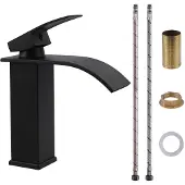 Sonstiges Wasserhahn Wasserfall Edelstahl Schwarz Waschtischarmatur