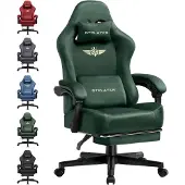 Dripio Gamingstuhl, ergonomisch, Stoff, 160° verstellbar, mit Fußstütze, grün