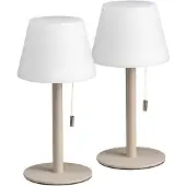 Luxus Europe - Tischlampe Billy Taupe - Kabellose LED-Tischlampe für den Innenbereich