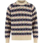 Fjällräven - Övik Jacquard Knit - Wollpullover Gr M beige