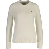 Gant für Damen. 4800200 Klassischer beiger Pullover (XL), Lässig, Baumwolle