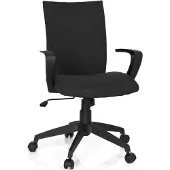 Hjh OFFICE Home Office Bürostuhl SOFT Schreibtischstuhl mit Armlehnen Stoff Drehstuhl