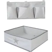 Roba Organiser Set für Hochstühle mit Stern Motiv - Passend für alle Sit Up & Born Up Babyhochstühle - Box & Tasche zum Einhängen