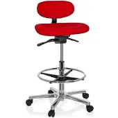 Dripio Bürodrehstuhl Work MF, rot, Stoff, höhenverstellbar, mit Rollen