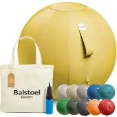 Dripio Sitzball 65 cm – Ergonomischer Yogaball mit Linnenbezug – Gelb