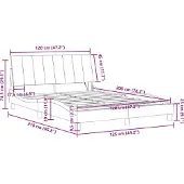 vidaXL Bettgestell mit LED ohne Matratze "Hanko" Dunkelgrau 120x200 cm Samt