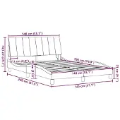 vidaXL Bettgestell ohne Matratze "Hanko" Schwarz 140x190 cm Stoff