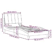 vidaXL Bettgestell ohne Matratze "Hanko" Dunkelgrau 90x200 cm Stoff