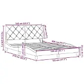 vidaXL Bettgestell mit LED ohne Matratze Schwarz 140x200 cm Stoff