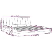 vidaXL Bettgestell ohne Matratze "Hanko" Dunkelgrau 200x200 cm Stoff