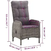 vidaXL 3-tlg. Garten-Bistro-Set Poly Rattan Grau