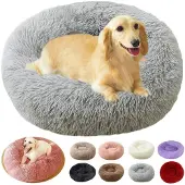 Sonstiges Hundebett Rund Flauschig Waschbar Antistress 90cm Hellgrau